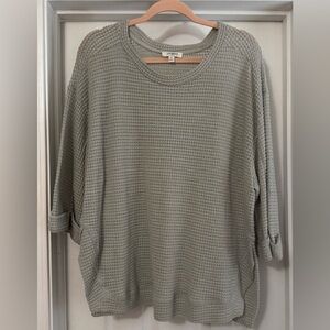 Umgee Gray Waffle Knit Sweater